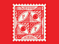 Penny For Your Thoughts (Stamp #6) beige black red logo stamp design typography vector pattern design geometric illustration design branding