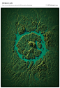 Map of lake Manicouagan. Tags: data infographic information design cartography illustration science