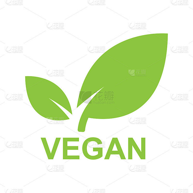 素食标签标志矢量图标