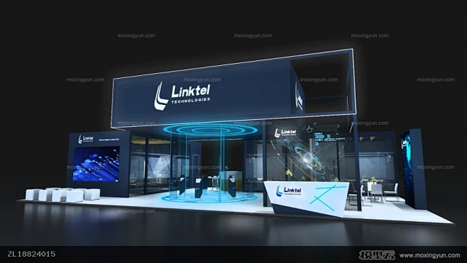 Linktel联特电子科技展览展示展台模型-花瓣网