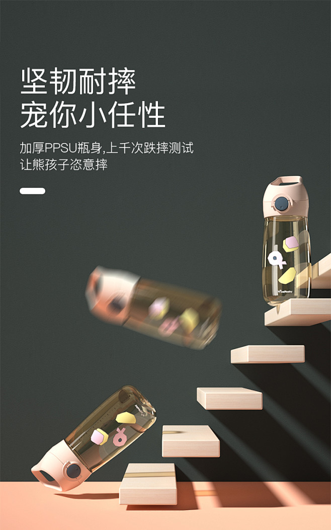 宝宝吸管杯牛奶ppsu水杯子儿童喝水壶小...