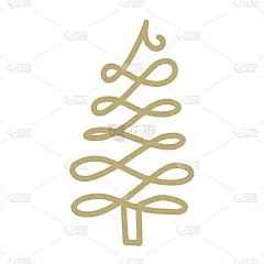 简单简约的圣诞树手绘幼稚的涂鸦。喜庆新年，寒假剪辑艺术设计元素矢量孤立在白色背景上