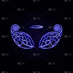 翅膀，皇冠手绘电子图标。元素翼冠集。简单的图标为网站，网页设计，移动应用程序，信息图形