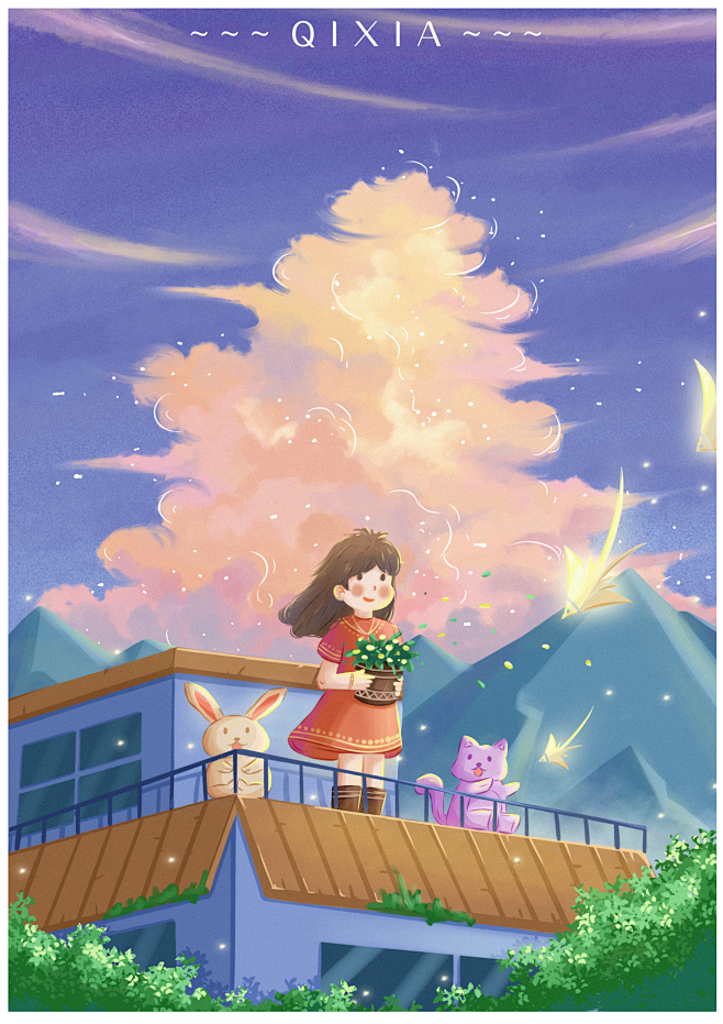 治愈系插画 柒夏