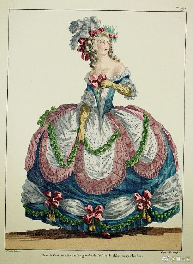 18世纪洛可可风的欧洲宫廷服装|洛可可|...