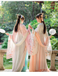 花月汉尚华莲传统汉服女唐制绣花大袖衫日常百搭必备雪纺皱两色-淘宝网