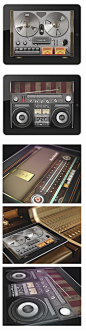 App UI / Legendary retro audio devices GUI by Dmitry Mushchinskiy, via Behance *** Three classical audio devices were elaborately designed to become either an entire pc application or an item library for creating something new and unique.