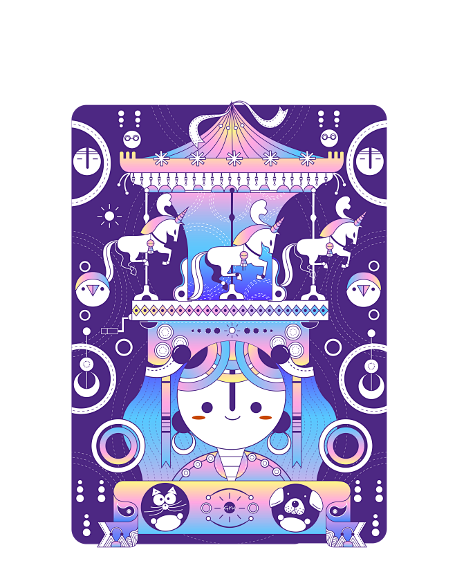 【我的梦幻乐园猫狗双全】#商业插画稿#平...