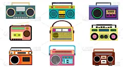 20世纪90年代的无线电盒式磁带电子设备