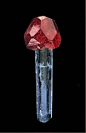 Spessartite Garnets on Beryl var. Aquamarine