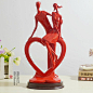 【红色恋人】创意家居装饰品 新房摆件 个性树脂工艺品 结婚礼品
