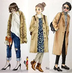 日本插画师 いわたまい 的作品，将穿搭以插画的形式呈现出来，而且她所分享的搭配也都是能够轻松驾驭的哦~ ​​​​
