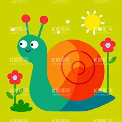 可爱生动活泼的蜗牛幼儿形态  - 源文件下载【酷图网】幼儿形态,蜗牛插图,矢量蜗牛,矢量图,插图,海报,广告素材,昆虫