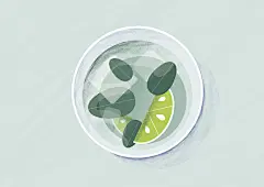 夏日饮料噪点插画临摹练习