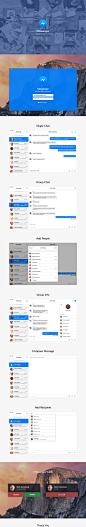 Messenger - OSX Yosemite Concept : Messenger is Facebook's hugely popular messaging platform with over 600 million monthly users. The iOS and Android versions let users chat with all their Facebook friends, have free VOIP Calls and now share animated gifs