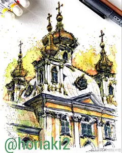 #浮绘#艺术家Akihito Horigome建筑水彩作品一组。 | ins：horiaki2 ​ ​​​​