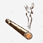 燃烧的雪茄手绘插画 免抠png 设计图片 免费下载 页面网页 平面电商 创意素材