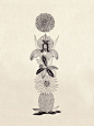 Alphabet : A to L (monochrome) : Drawing with the oiliness ball-point pen.