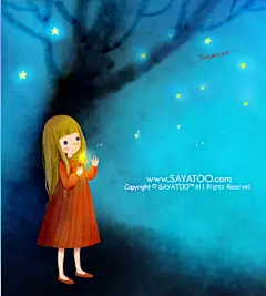 SAYATOO 插画《夜的童话》系列sayatoo原创插画——选自：韦娅童诗集《长翅膀的夜》，香港新雅出版社。
