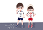 板绘萌娃插画，太可爱了。#遇见艺术# 作者:@阿胖Nonekoo ​​​​