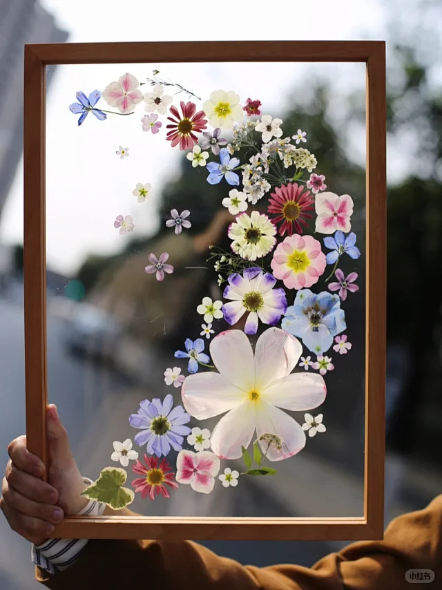 压花画作品｜喏，送你花月亮啦！-花瓣网