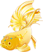 中国风兔年春节创意插画-金色锦鲤
