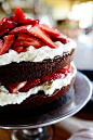 Chocolate nutella strawberry cake .via the Pioneer woman.com: 