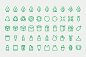 Waste Recycling Line Icons