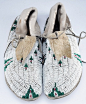 pair of late 19th century Cheyenne beaded moccasins