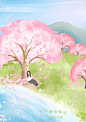樱花季节 手绘插画