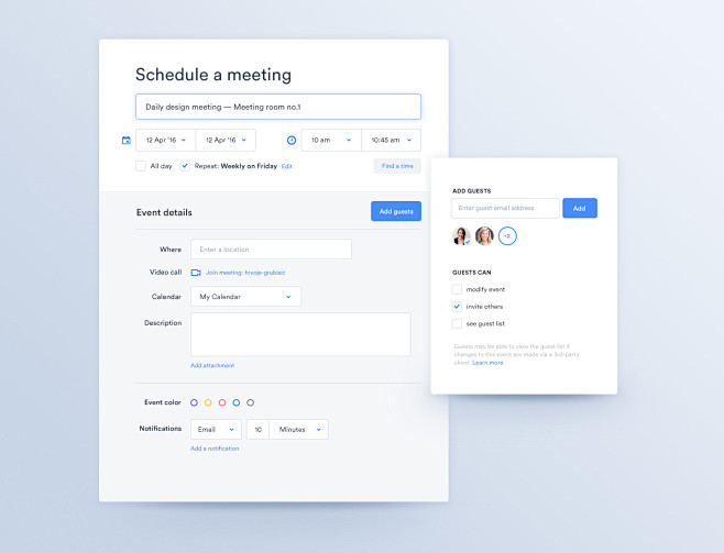 Meeting calendar sch...
