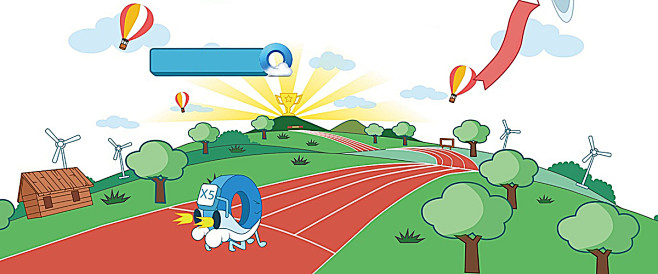 卡通跑道绿色海报banner童趣手绘图库png图片网图片素材背景素材