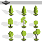 Isometric collection : Isometric vector city and landscape set