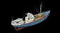 The old trawler : 3D composition of a trawler Nordkapp 476 low marsh.NordKap “476” is a typical north sea fishing trawler from 1970’s. Couldn’t find so many details but she was built in England. She was 40m long and 9.3m wide. Her 1000 HP diesel engine co