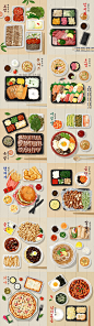 手绘水彩韩国料理烤肉拌饭紫菜包饭餐厅菜单PSD模板素材psd497-淘宝网