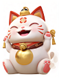 可爱3d喜庆招财猫元素图片