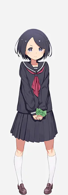 手绘可爱漫画学生女生高清素材 可爱 女生 学生 漫画 免抠png 设计图片 免费下载