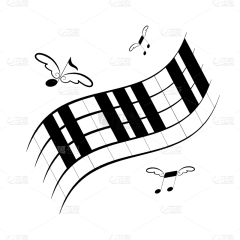 手绘-音符元素艺术时间贴纸-SVG10
