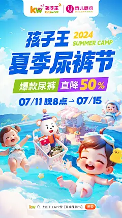 孩子王夏季尿裤节--KV设计方案