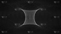 抽象 3d 曲面 看起来像漏斗。未来科技风格。透视网格背景纹理。插图。未来3D门户。时空门户 3D 