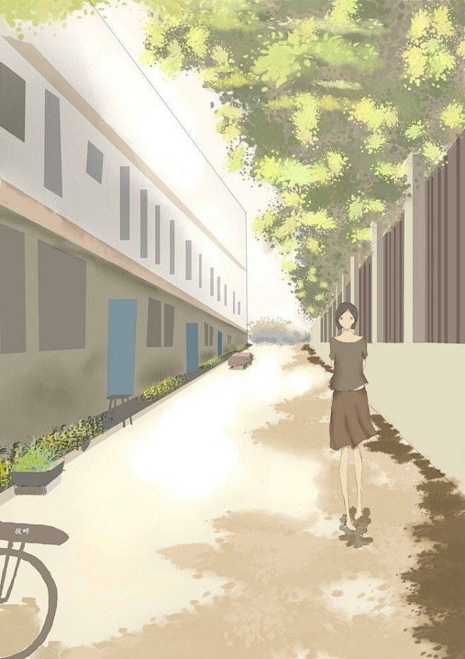 青春素锦插画小说封面素材