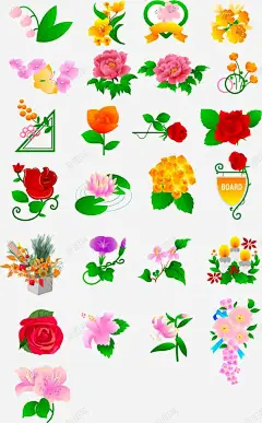 各种花卉平面图 元素 免抠png 设计图片 免费下载 页面网页 平面电商 创意素材