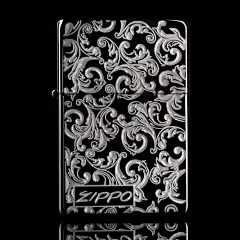 包邮 专柜正品zippo打火机黑冰双面雕刻经典富贵唐草芝宝正版防风