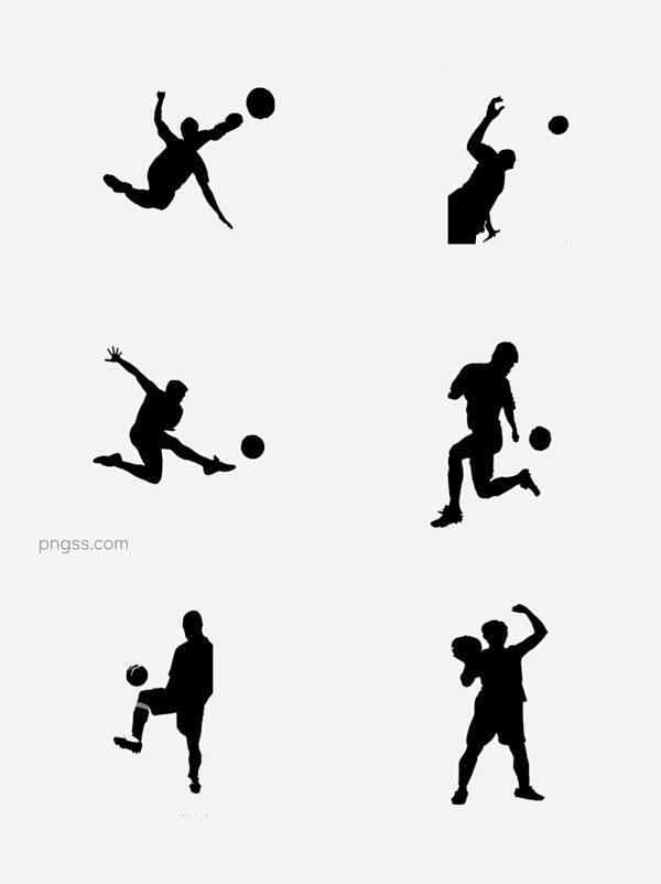 足球运动员的剪影gif动态图装饰图案图片...