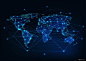 世界地图 全球网络 信息网络 网络分布 全球市场 全球布局 光效/粒子背景设计素材平面设计