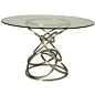 Pastel Roxanne Glass Top Round Dining Table