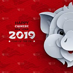 贺卡,猪,动物,红色,2019,符号,矢量,式样,春节