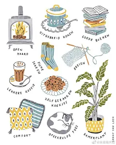 浮绘超话 轻松的风格，周末就爱看这样的插画 | ins：sannyvanloon ​​​​