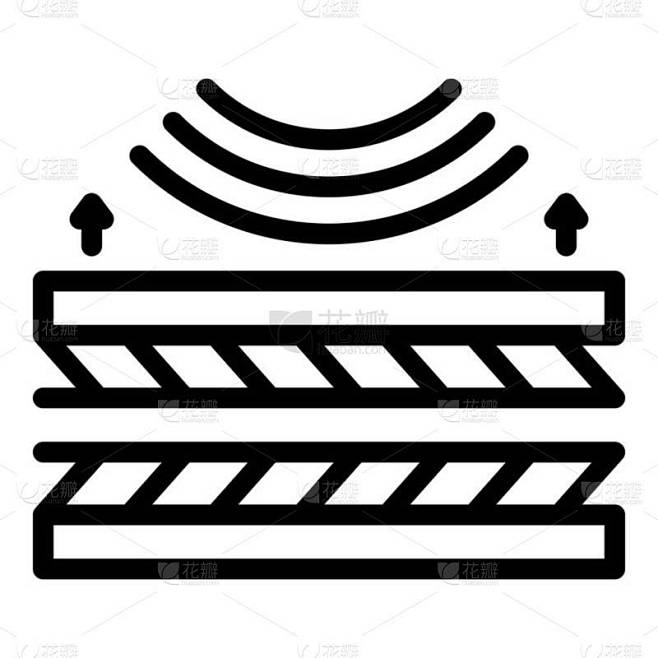 隔音面板图标,轮廓样式