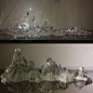 山水抽象雕塑装饰品高档透明铂晶工艺品大型五星级酒店装置艺术品-淘宝网
